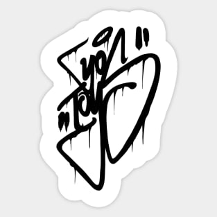 "YoToys" Design Graffiti Writing Tag No.1 - black Sticker